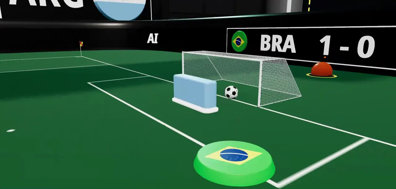 A repetição do golo do Brasil: a bola na rede, 1-0 na faixa